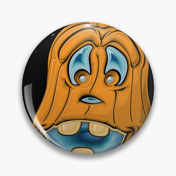 Item preview, Funny Orange Pumpkin Face with Big Blue Eyes and Silly Teeth designed and sold by TopDesignHut.