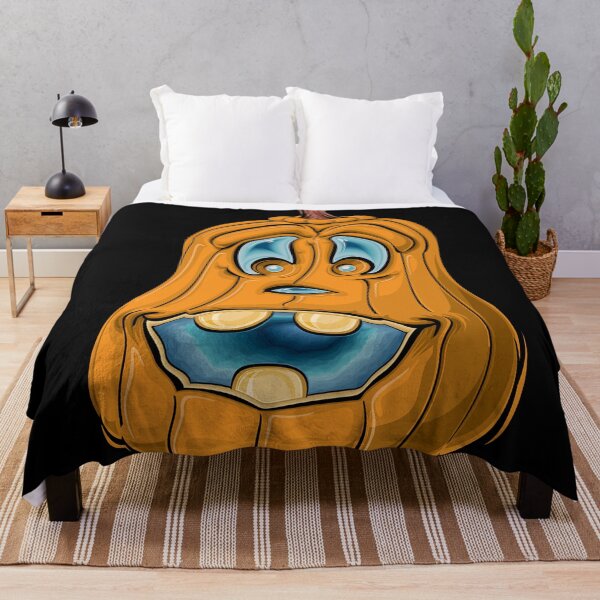 Item preview, Funny Orange Pumpkin Face with Big Blue Eyes and Silly Teeth designed and sold by TopDesignHut.