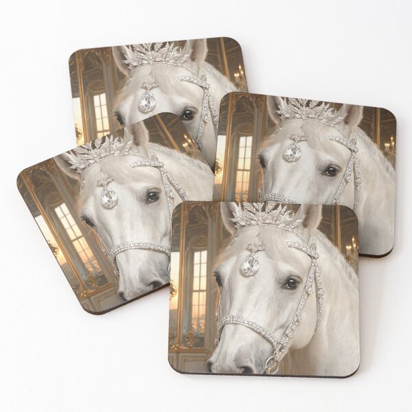Item preview, White Horse Leaf Crown Aristocratic Royal Art designed and sold by KAMOCHI Art.