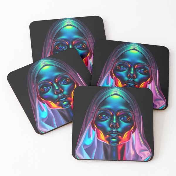 Item preview, Iridescent Alien Goddess Liquid Chrome Art designed and sold by ERODED SELF.