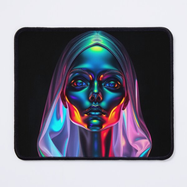 Item preview, Iridescent Alien Goddess Liquid Chrome Art designed and sold by ERODED SELF.
