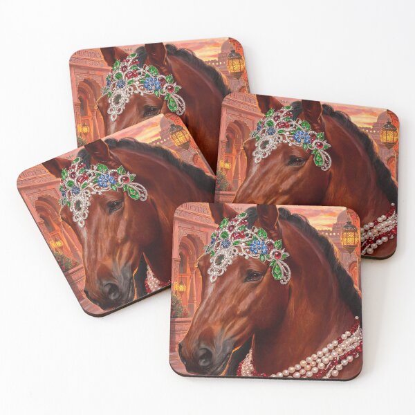 Item preview, Art Deco Horse Gemstone Pearl Opulent Art designed and sold by KAMOCHI Art.