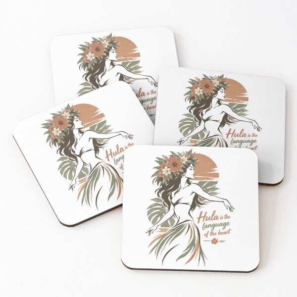 Item preview, Minimalist hula girl with flower crown designed and sold by Pineapple-Tree.
