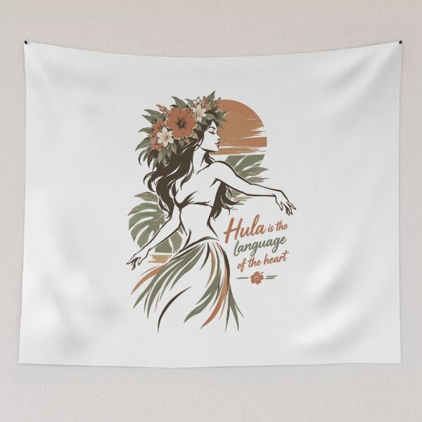 Item preview, Minimalist hula girl with flower crown designed and sold by Pineapple-Tree.