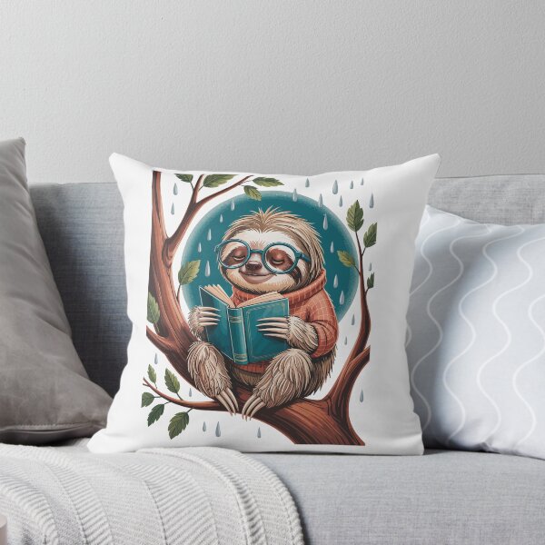 Item preview, Reading Sloth In Sweater – Cute Book Lover Rainy Day Art designed and sold by jkrphoto.