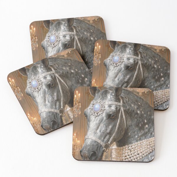 Item preview, Romanov Imperial White Horse Pearl Diamond Art designed and sold by KAMOCHI Art.