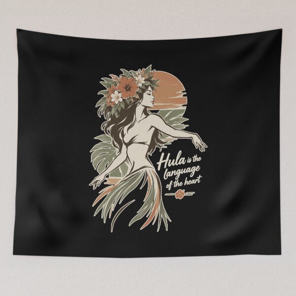 Item preview, Minimalist hula girl with flower crown designed and sold by Pineapple-Tree.