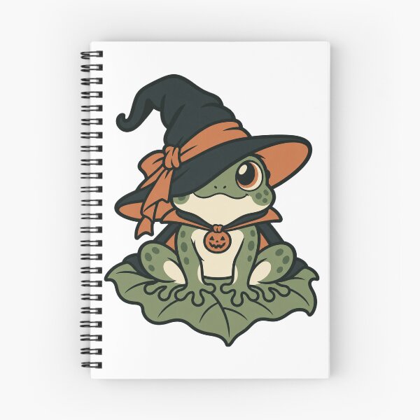 Item preview, Cute Witch Frog with Halloween Hat, Kawaii Frog Lover Gift, Spooky Cottagecore Art designed and sold by Greemo03.