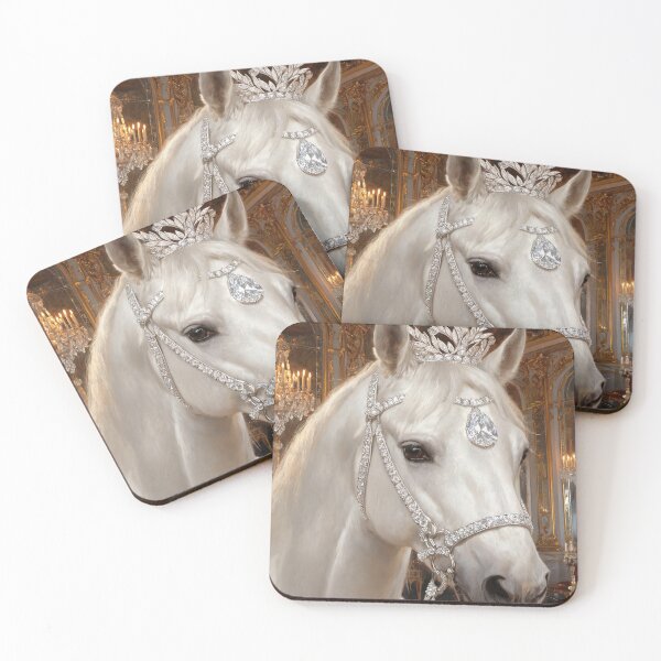 Item preview, White Horse Royal Crown Aristocratic Portrait designed and sold by KAMOCHI Art.