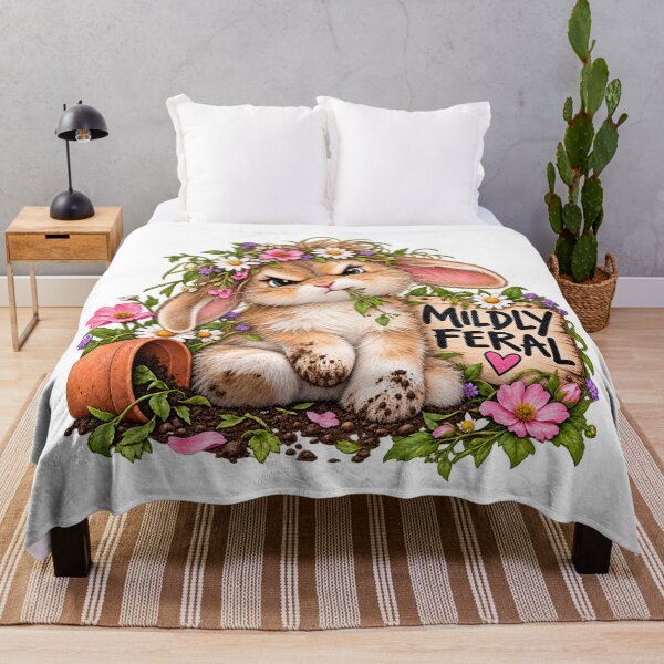 Item preview, Mildly Feral Funny Bunny Garden Humor designed and sold by J-CCreations.