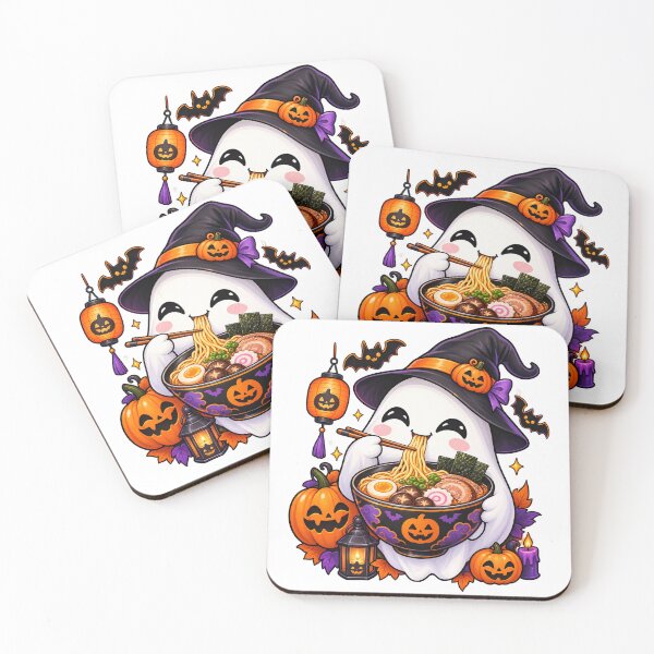 Item preview, Kawaii Halloween Ghost Eating Ramen Japanese Food Lover designed and sold by OB-Store.