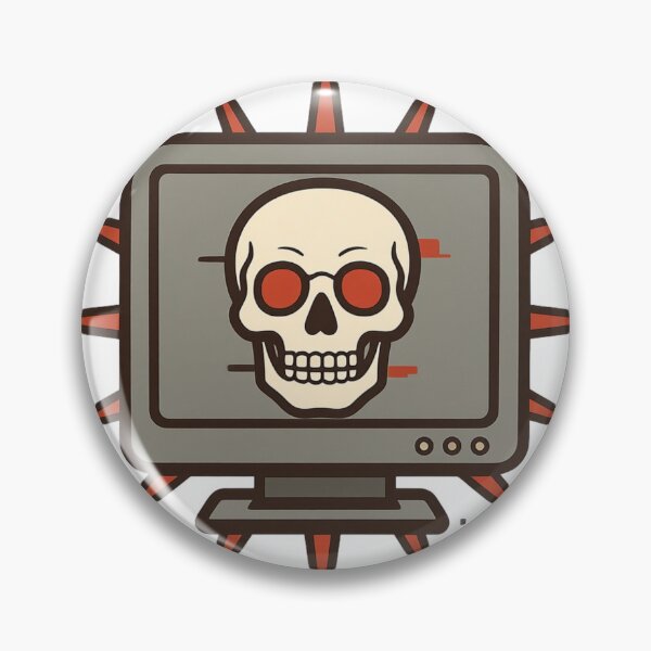 Item preview, Cyberpunk Skull Retro TV Monitor - Dark Glitch Art designed and sold by RAJASWARSTORE.