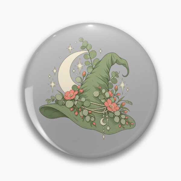 Item preview, Botanical Witch Hat – Sage Florals & Crescent Moon designed and sold by Heather's Creative Apparel.