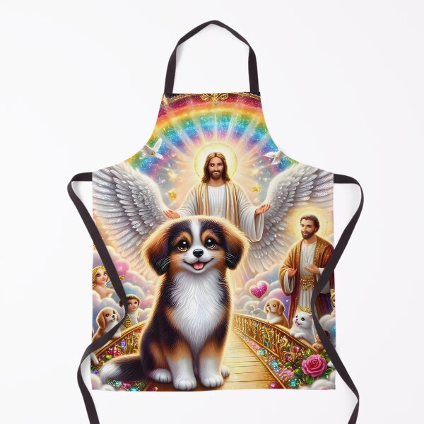 Item preview, Rainbow Bridge Pet Paradise: Angel Puppy & Kitten with Jesus designed and sold by Sybille-Yates.