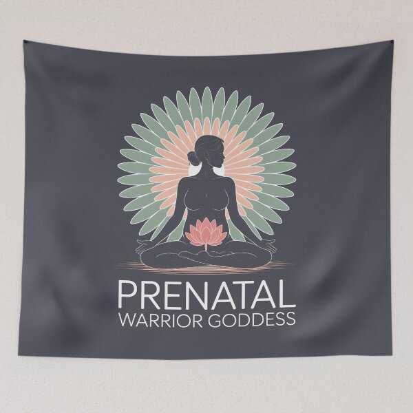 Aperçu de l'œuvre Prenatal Warrior Goddess White Grey Luminous créée et vendue par 108stillness.