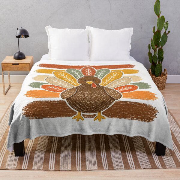 Item preview, Rustic Thanksgiving Turkey with Autumn Brush Stripes designed and sold by Cute-and-Co.