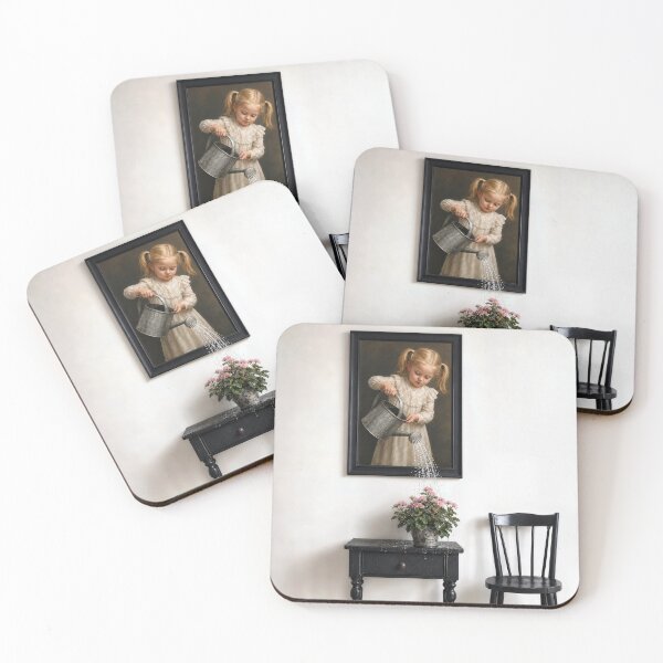 Item preview, Retrato surrealista de una niña regando designed and sold by Maria Dryfhout.