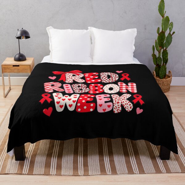 Item preview, Red Awareness Ribbons with Patterned Bubble Letters designed and sold by BancaJone.