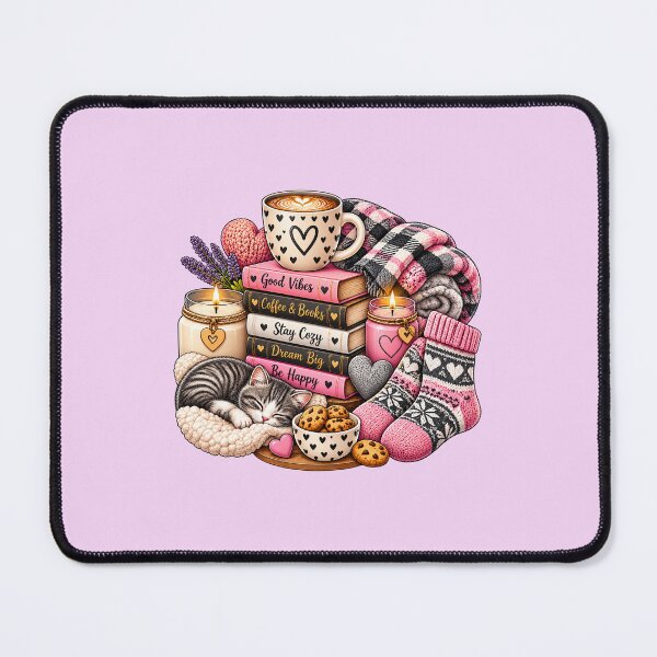 Item preview, Cosy Wintery Bookshelf with Sleeping Kitten designed and sold by AW_Designs.