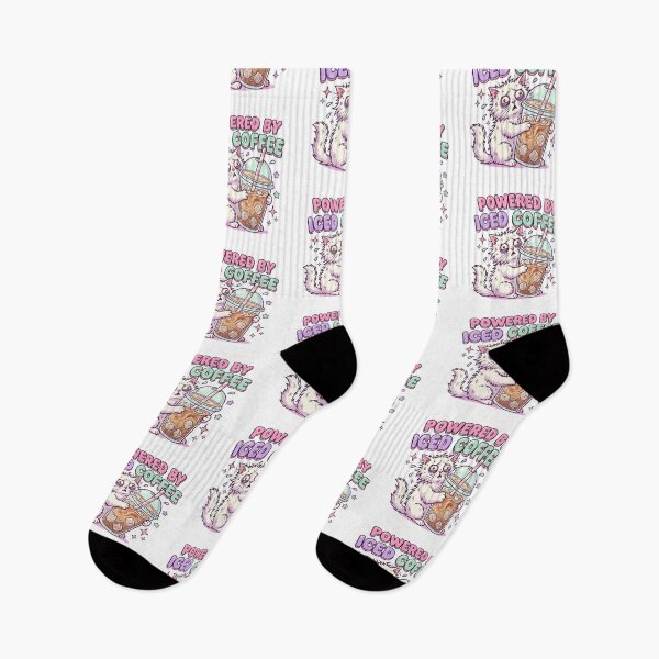 Item preview, Impulsado por café helado. Divertido gato cansado. Humor estudiantil. designed and sold by CoolCrazyChaos.