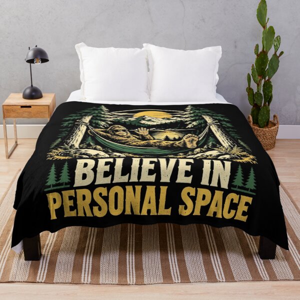 Item preview, Believe In Personal Space Bigfoot Sasquatch Outdoors Introvert Humor designed and sold by FolkGraphics.