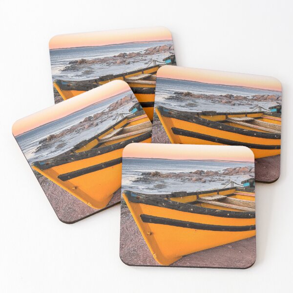 Item preview, Vibrant Wooden Fishing Boats Landscape Photo designed and sold by Coastal Wearable Art & Home Decor.
