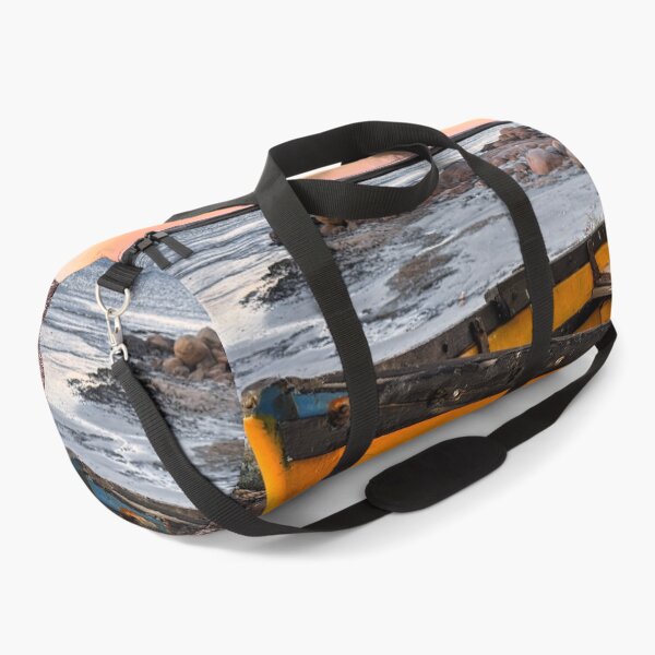 Item preview, Vibrant Wooden Fishing Boats Landscape Photo designed and sold by Coastal Wearable Art & Home Decor.