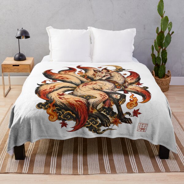 Item preview, Cursed Kitsune Nine Tailed Fox – Japanese Yokai Halloween Art designed and sold by kaxymax.