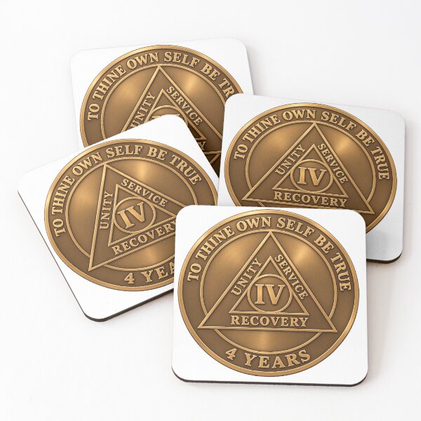 Item preview, 4 Years Sober – AA Medallion Sobriety Birthday Gift designed and sold by TodayIWokeUp.