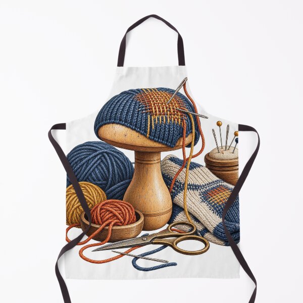 Item preview, Darning Mushroom and Yarn – Visible Mending Illustration designed and sold by Xnuery.