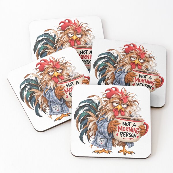 Item preview, Not a Morning Person Funny Coffee Rooster designed and sold by J-CCreations.