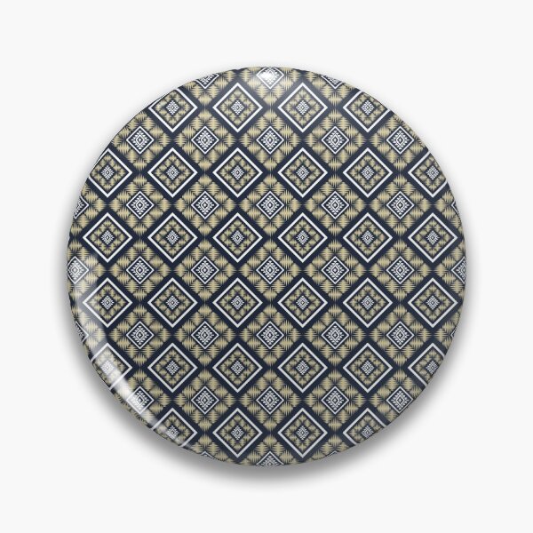 Item preview, Thai Ikat Diamond Frame Seamless Pattern Navy Gold Luxury Thai Geometric Woven Textile Fabric Design designed and sold by KOPatternCo.
