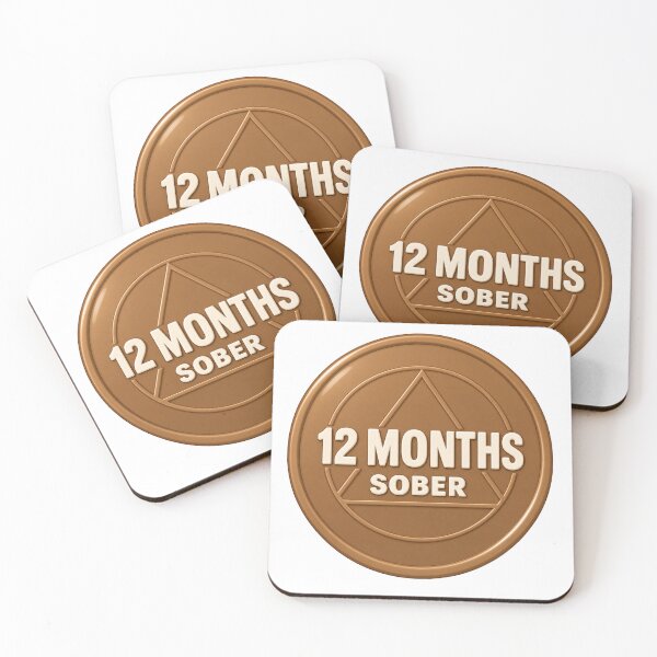 Item preview, 12 Months Sober – Sobriety Chip Milestone Gift designed and sold by TodayIWokeUp.