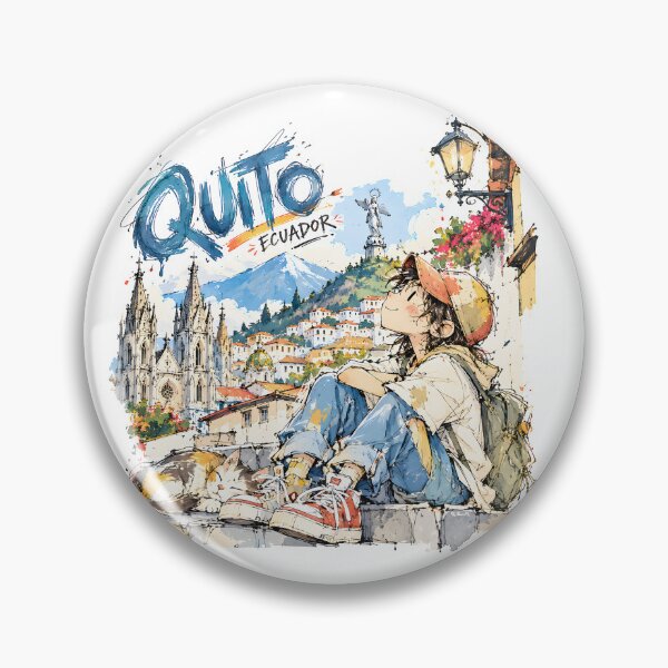 Item preview, Quito Ecuador Watercolor Travel Illustration designed and sold by EdwinkOne.