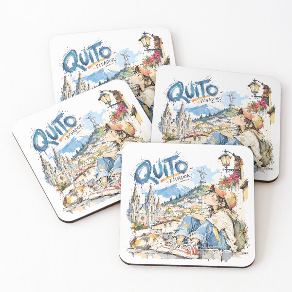 Item preview, Quito Ecuador Watercolor Travel Illustration designed and sold by EdwinkOne.