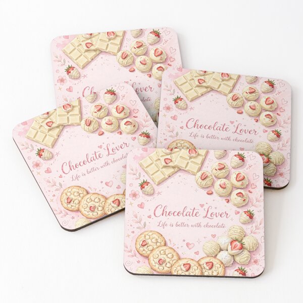 Item preview, White Chocolate Lover Strawberry - Life is Better with Chocolate - Pink Cozy designed and sold by Kiralemon.