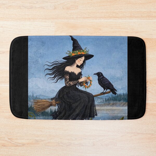 Item preview, The Witch Crafting a Magical Wildflower Crown. designed and sold by DibujandoPorfa.