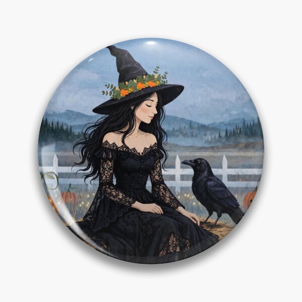 Item preview, The Witch and Her Raven Resting on a seat of Straw designed and sold by DibujandoPorfa.