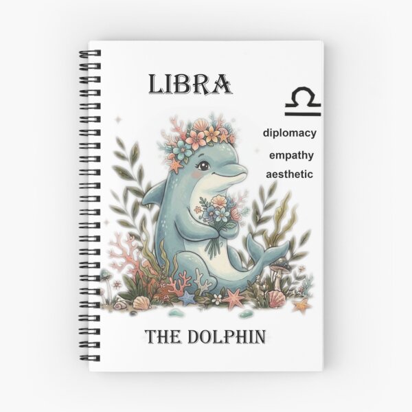 Item preview, Cute Libra Zodiac Dolphin with Floral Crown designed and sold by varotti.