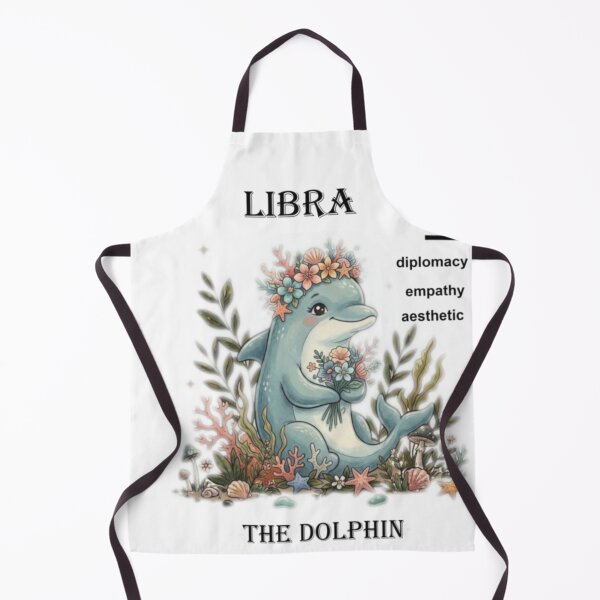 Item preview, Cute Libra Zodiac Dolphin with Floral Crown designed and sold by varotti.