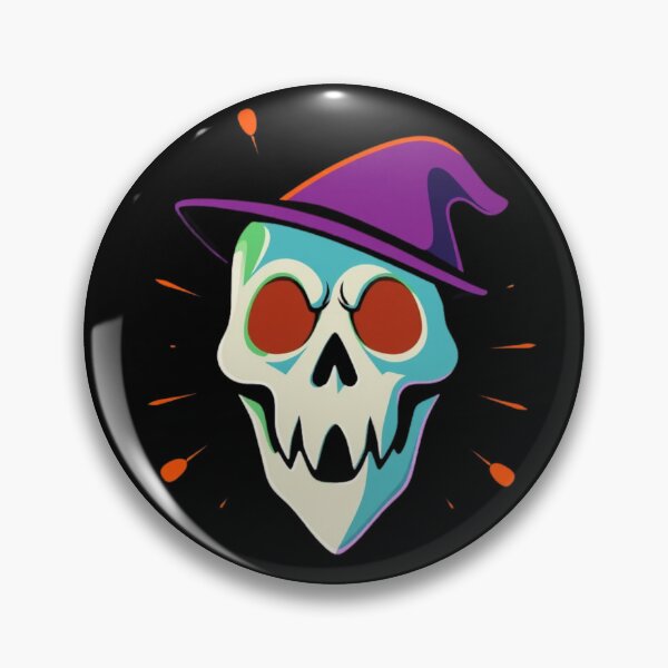 Item preview, Spooky Skull in Purple Witch Hat designed and sold by ERODED SELF.