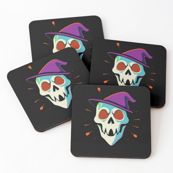 Item preview, Spooky Skull in Purple Witch Hat designed and sold by ERODED SELF.