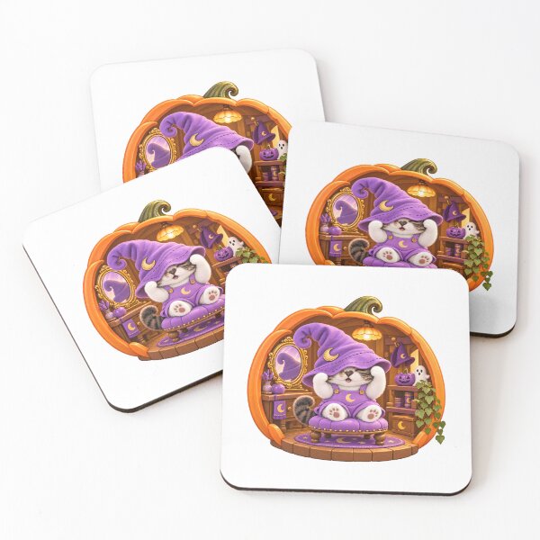 Item preview, Ggomani Kitten Trying On an Oversized Purple Witch Hat designed and sold by haewamal.