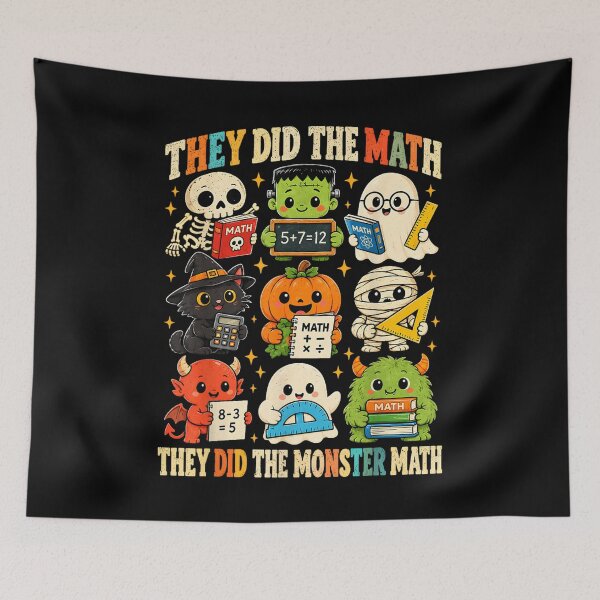 Item preview, Cute Halloween Monsters Learning Math Together designed and sold by DaphoLatara.