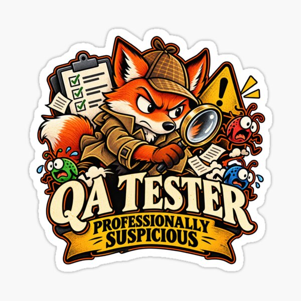 Item preview, QA Tester Professionally Suspicious - Funny Fox Detective designed and sold by Ink and Wink.
