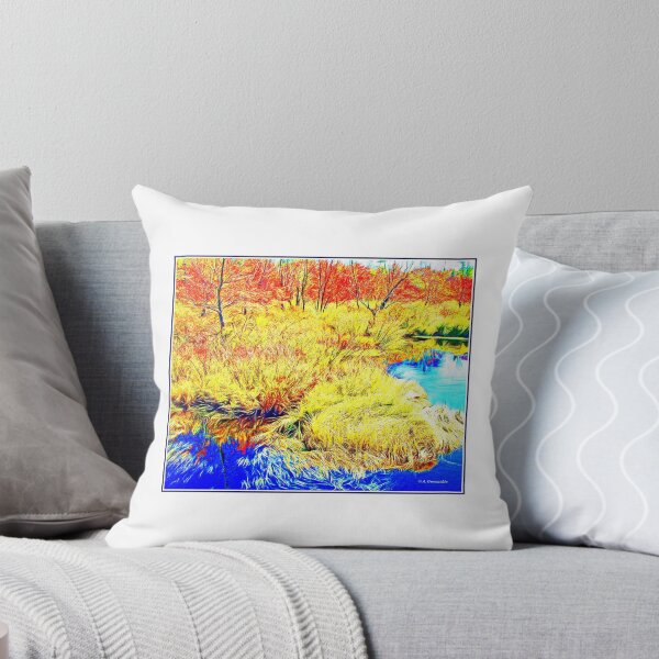 Item preview, Mountain Stream and Thicket in Autumn, Digital Illustration designed and sold by AMacGPhilly.