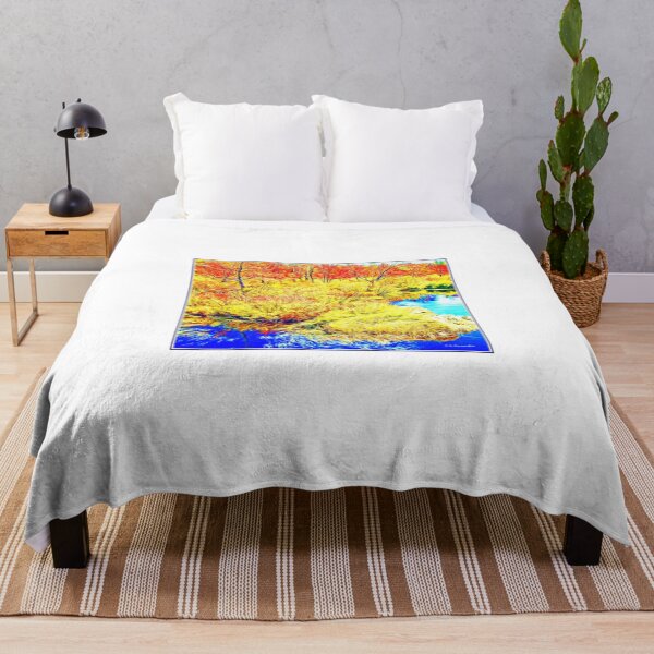 Item preview, Mountain Stream and Thicket in Autumn, Digital Illustration designed and sold by AMacGPhilly.