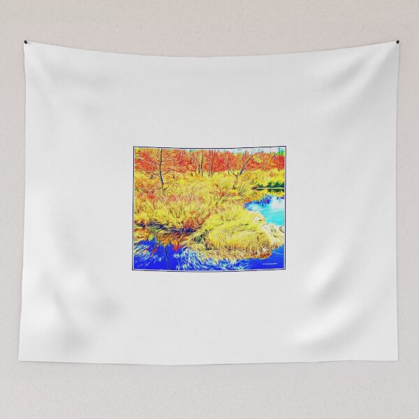 Item preview, Mountain Stream and Thicket in Autumn, Digital Illustration designed and sold by AMacGPhilly.