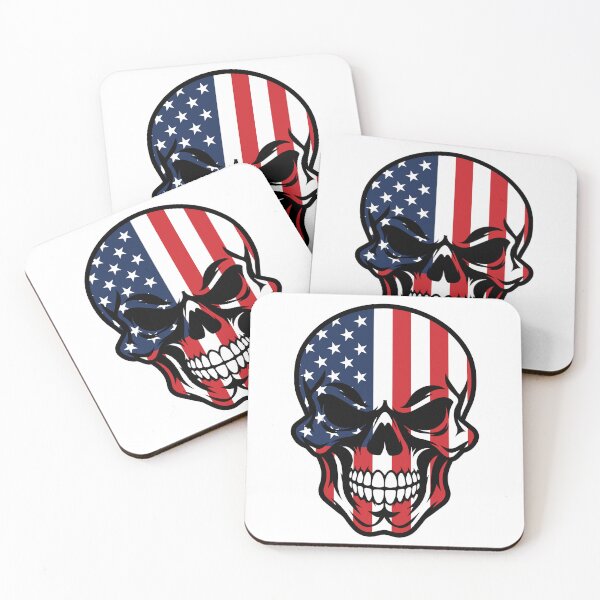 Item preview, American Flag Skull - Patriotic Skeleton Skull designed and sold by Marshallamoakohene.