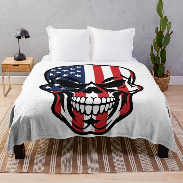 Item preview, American Flag Skull - Patriotic Skeleton Skull designed and sold by Marshallamoakohene.